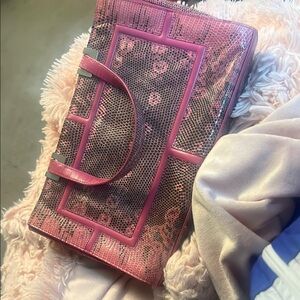 Cole Haan Pink Snakeskin Clutch